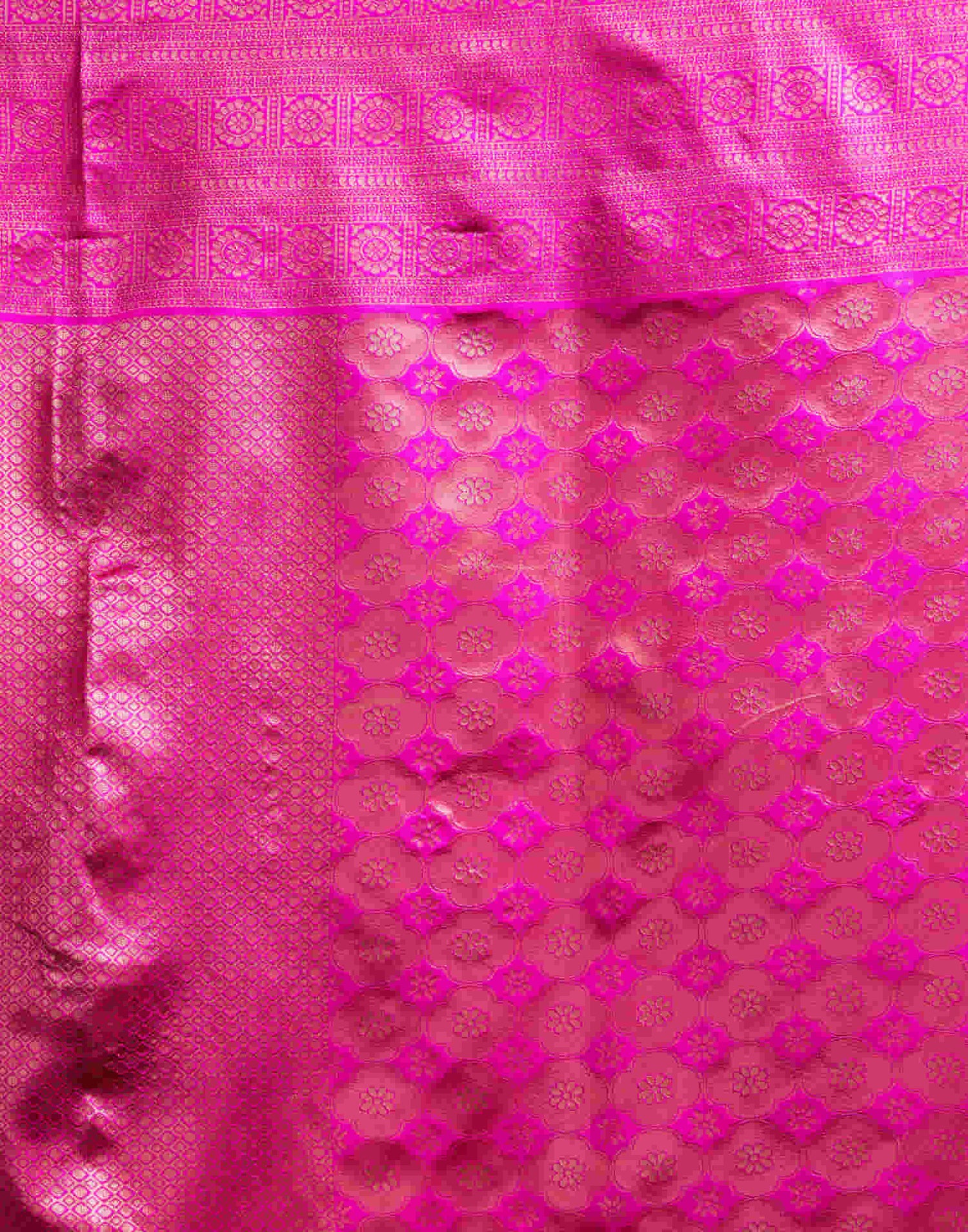 Rani Pink Silk Woven Kanjivaram Saree