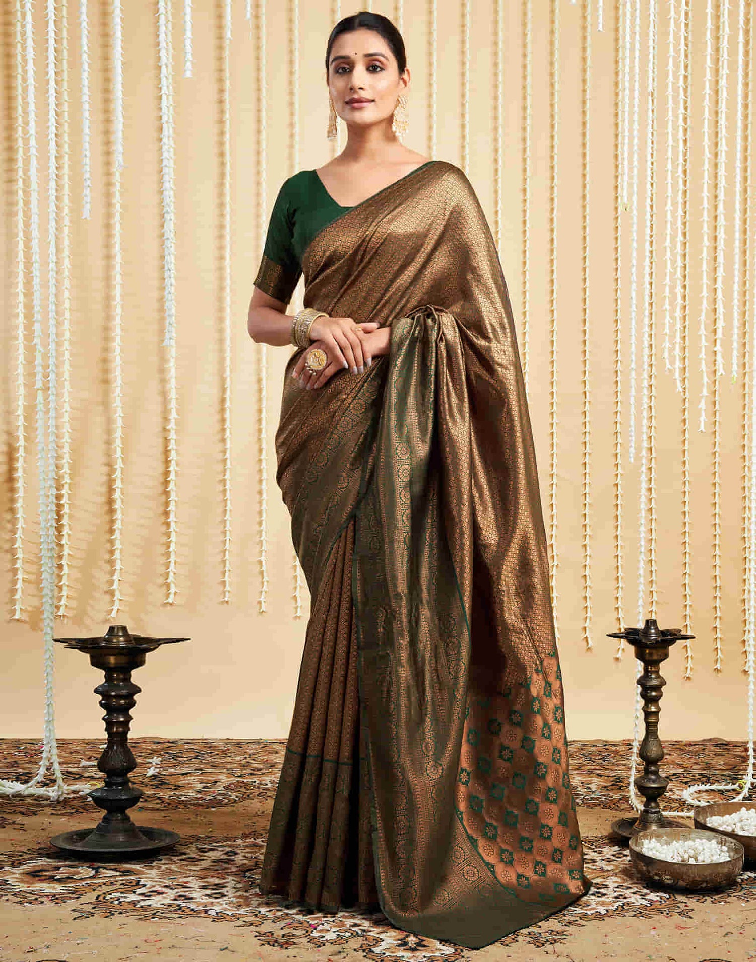 Green Silk Woven Kanjivaram Saree