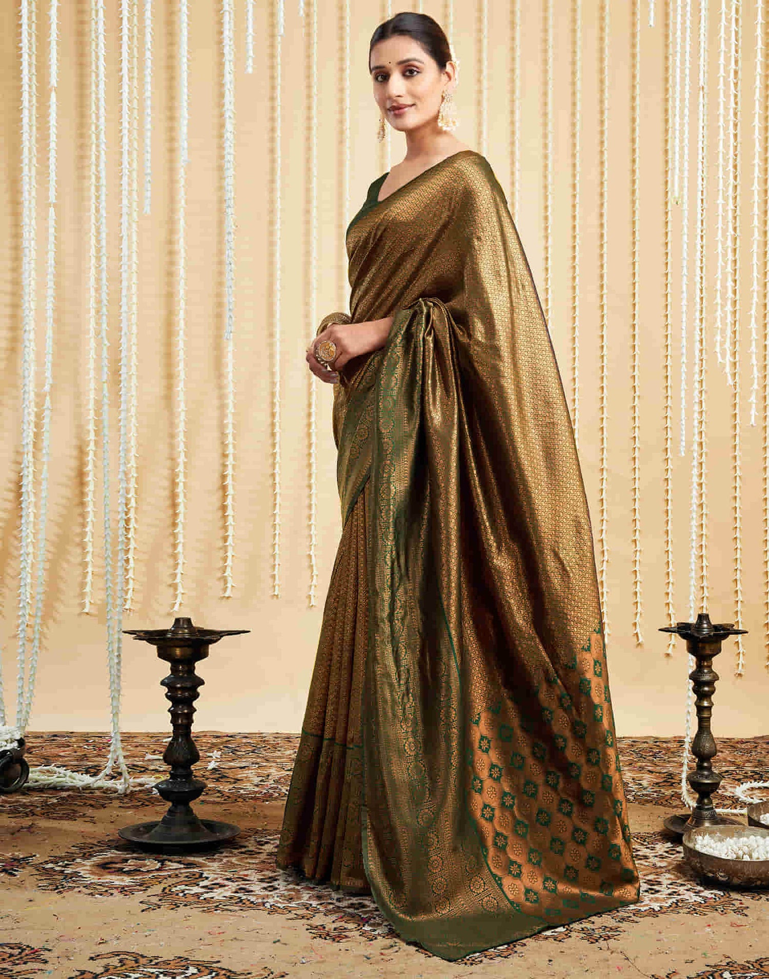 Green Silk Woven Kanjivaram Saree