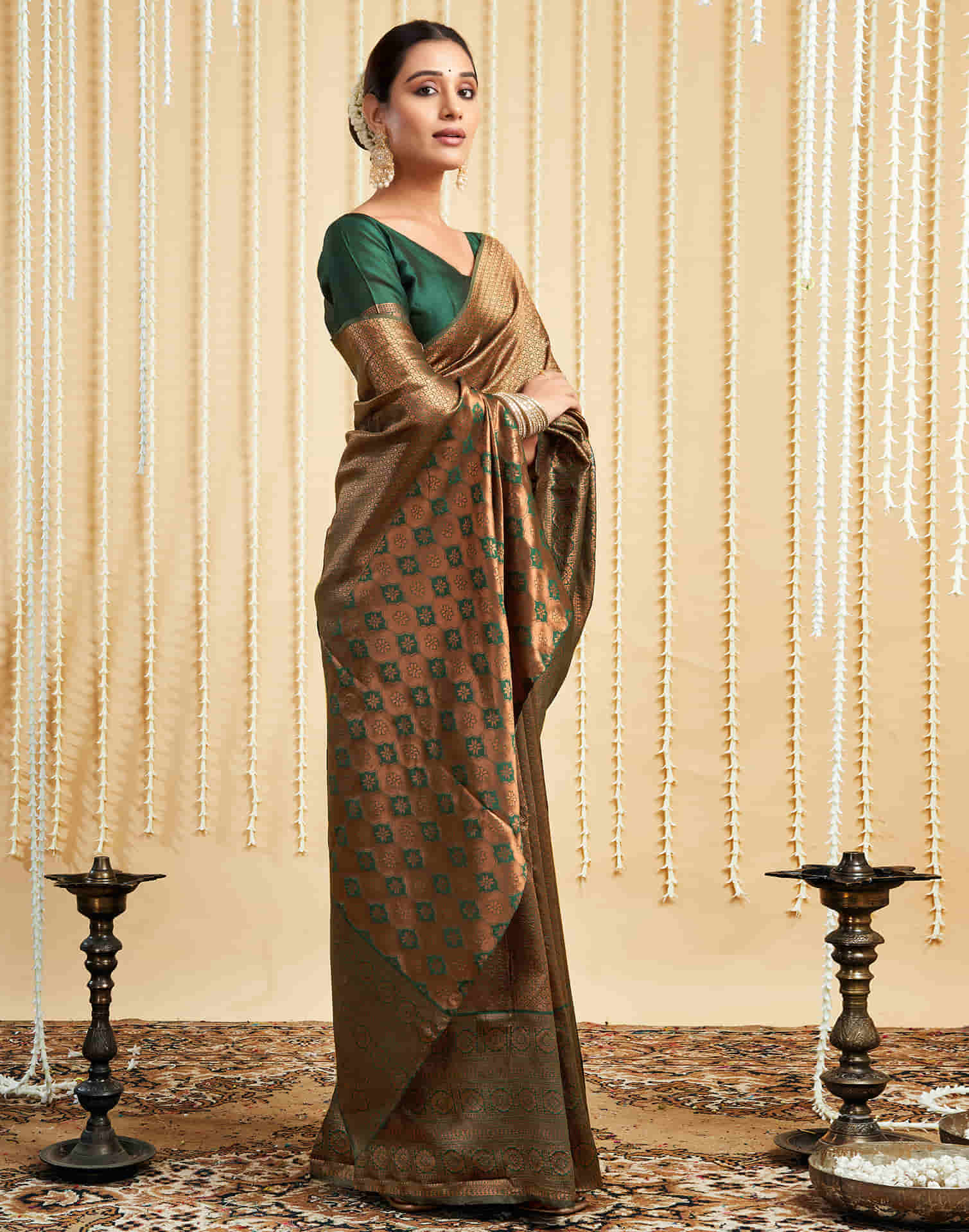 Green Silk Woven Kanjivaram Saree