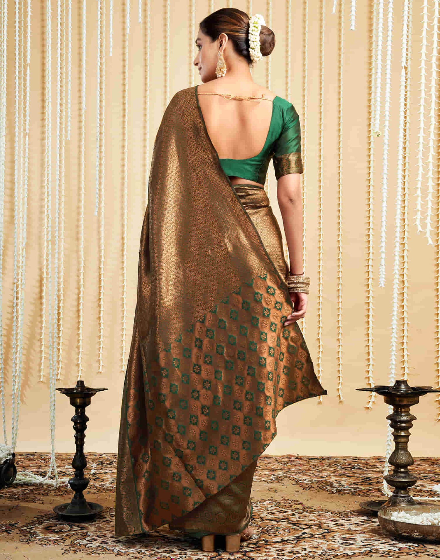 Green Silk Woven Kanjivaram Saree