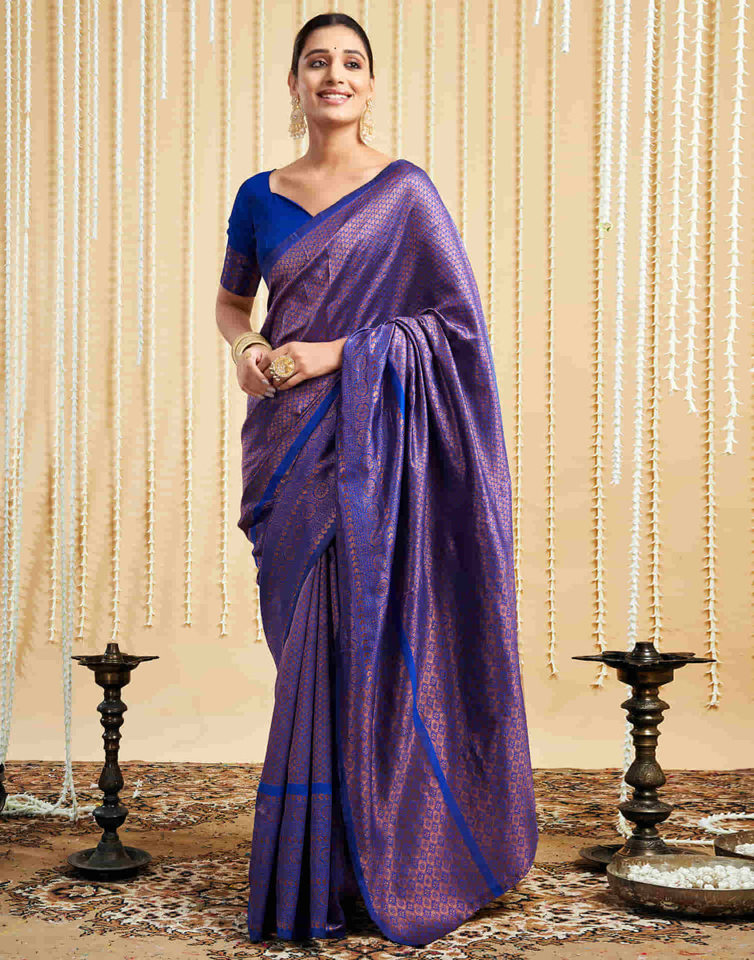 Blue Silk Woven Kanjivaram Saree