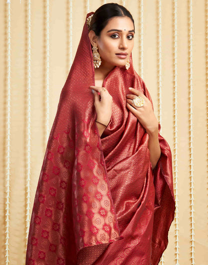 Red Silk Woven Kanjivaram Saree