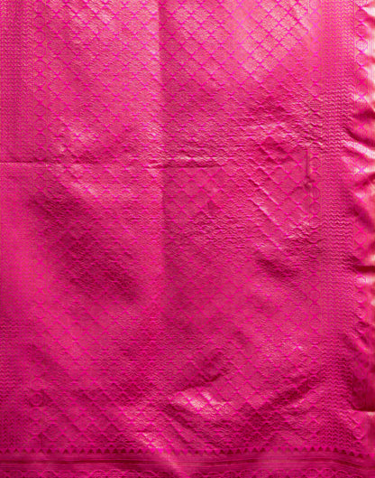 Rani Pink Silk Woven Kanjivaram Saree