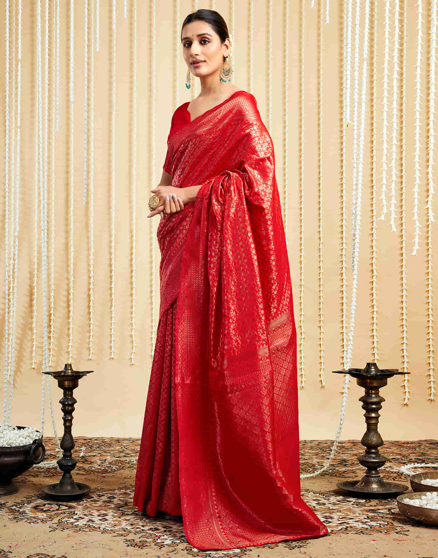 Red Silk Woven Kanjivaram Saree