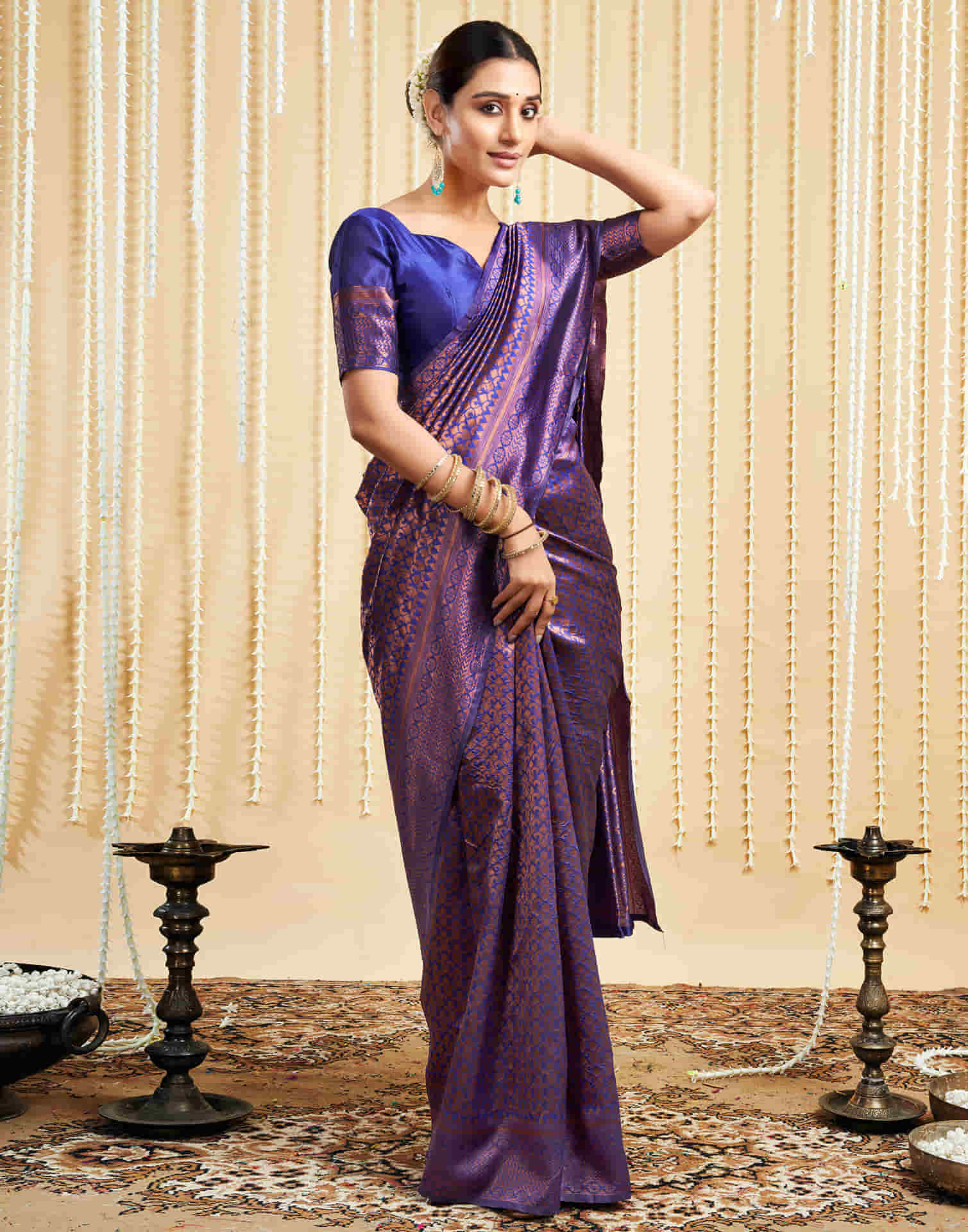 Blue Silk Woven Kanjivaram Saree