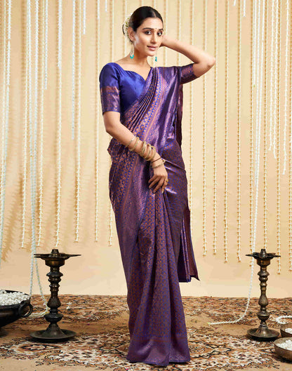 Blue Silk Woven Kanjivaram Saree