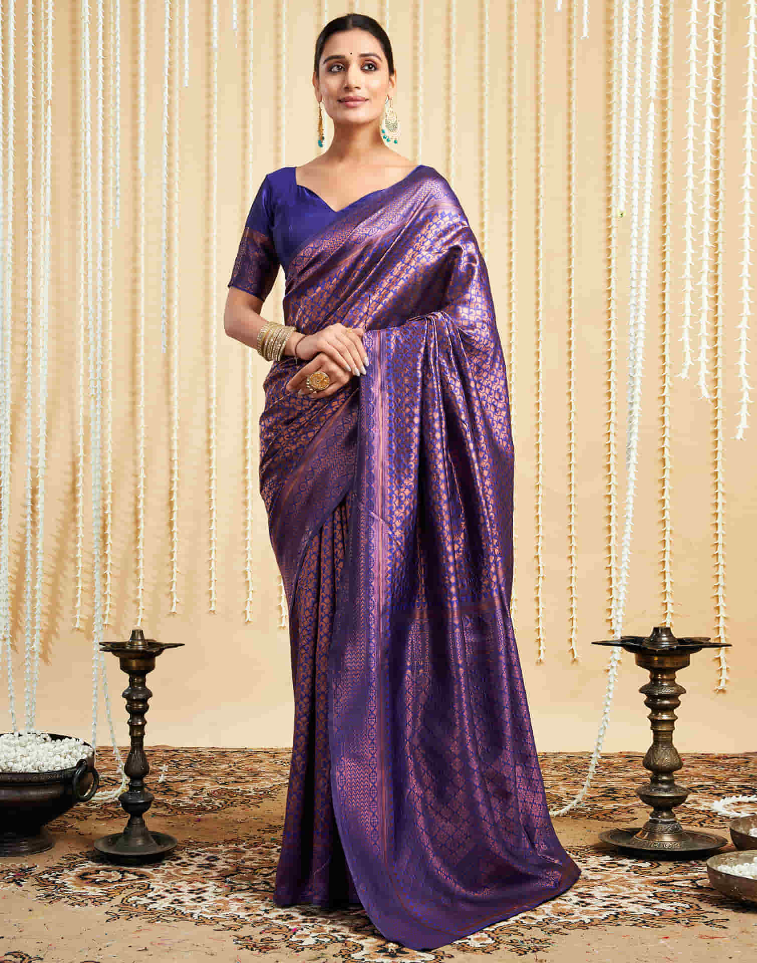 Blue Silk Woven Kanjivaram Saree