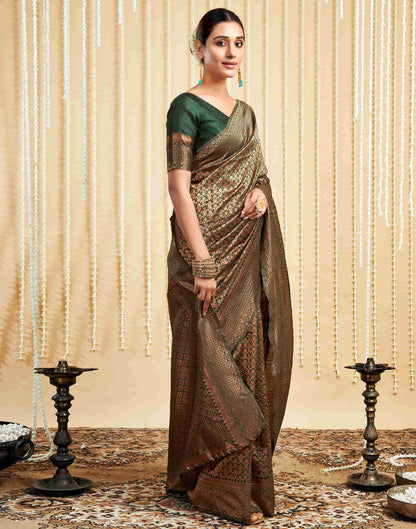 Green Silk Woven Kanjivaram Saree