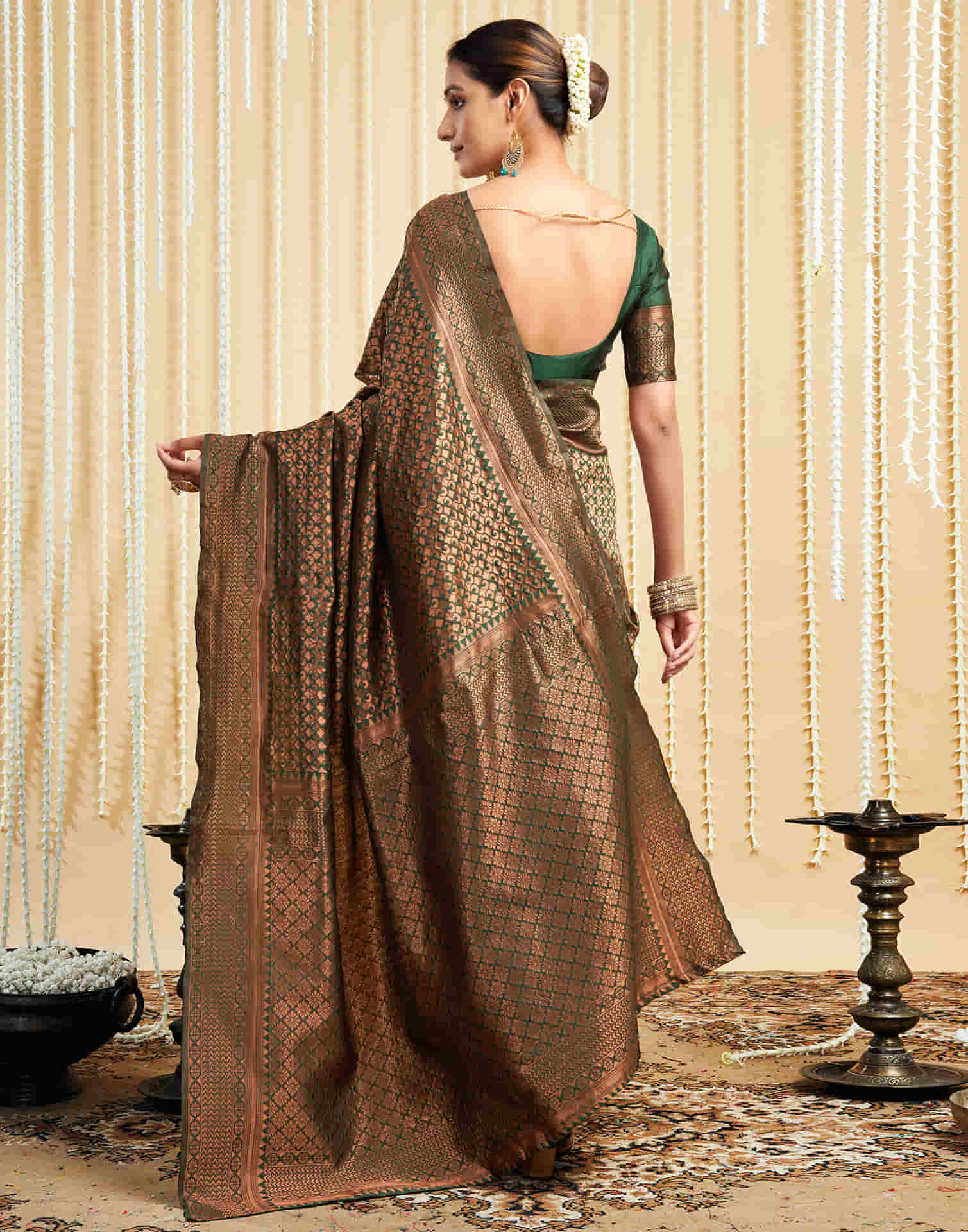 Green Silk Woven Kanjivaram Saree