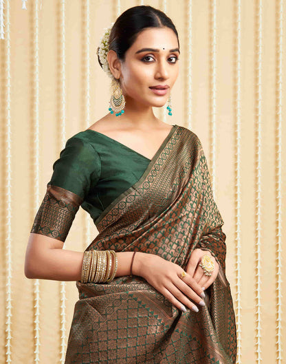 Green Silk Woven Kanjivaram Saree