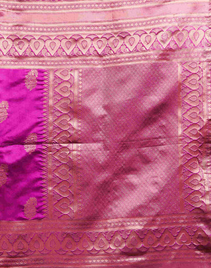 Magenta Silk Woven Banarasi Saree