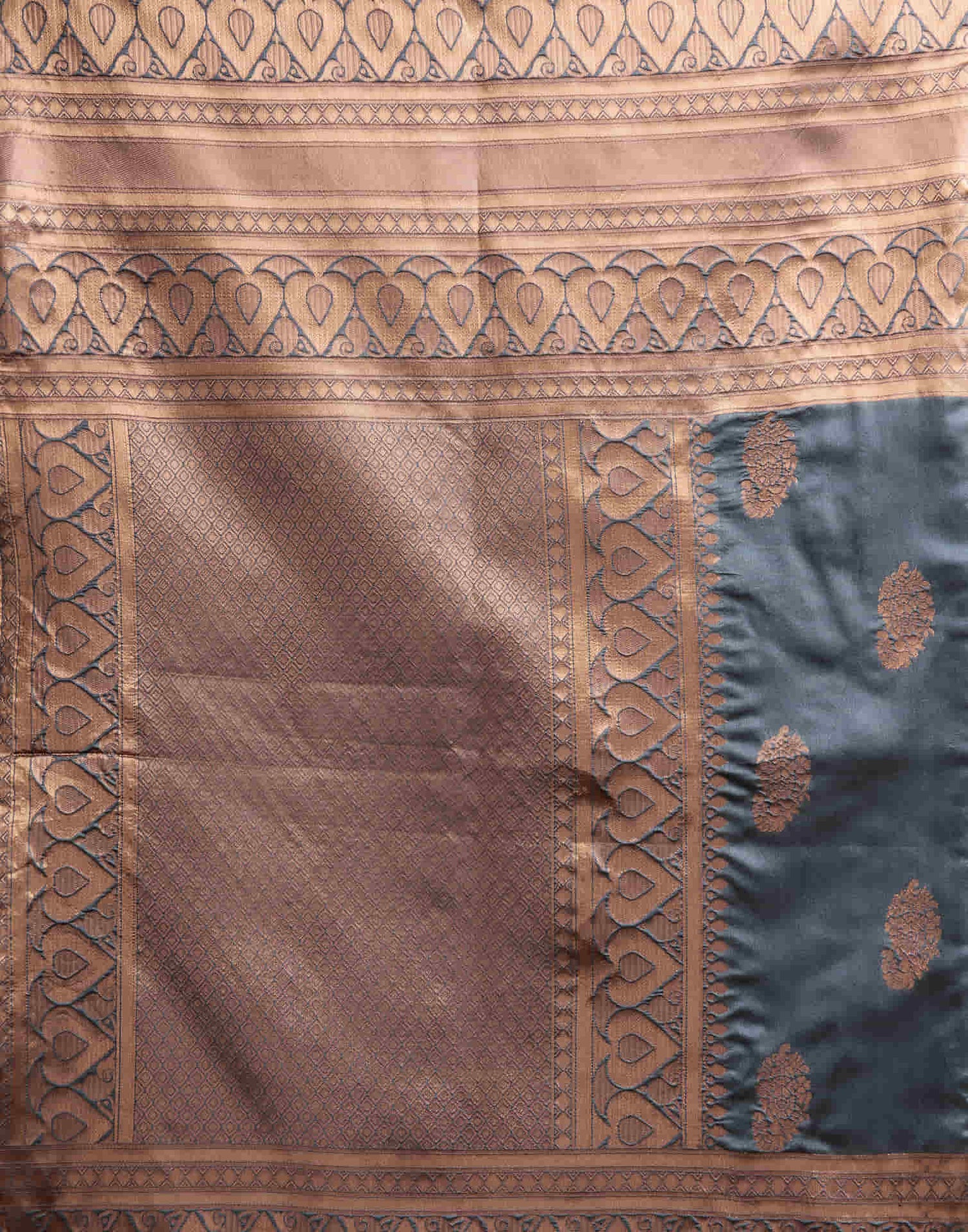 Grey Silk Woven Banarasi Saree