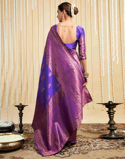 Purple Silk Woven Banarasi Saree