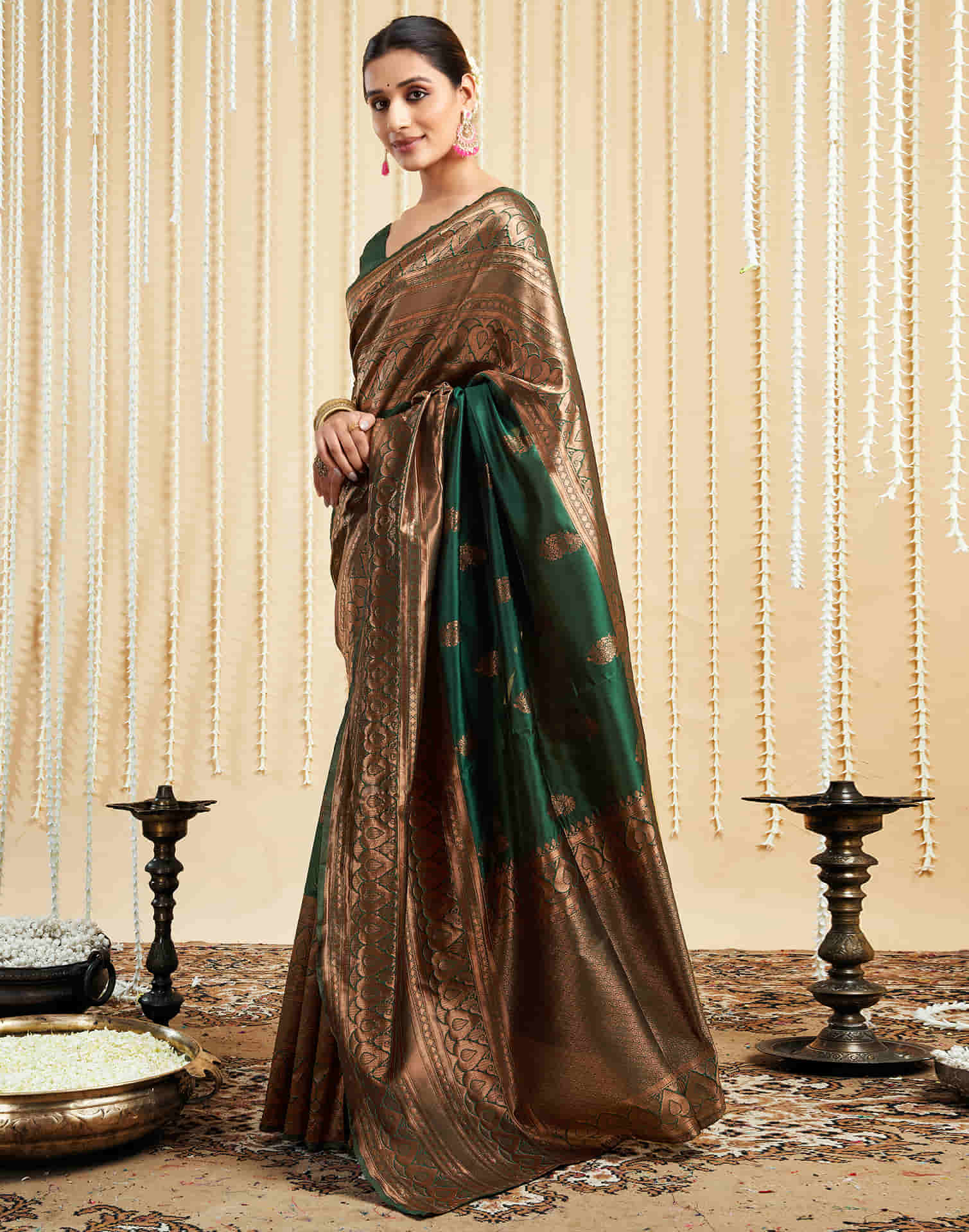 Green Silk Woven Banarasi Saree