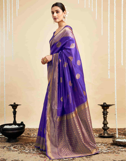 Purple Silk Woven Banarasi Saree