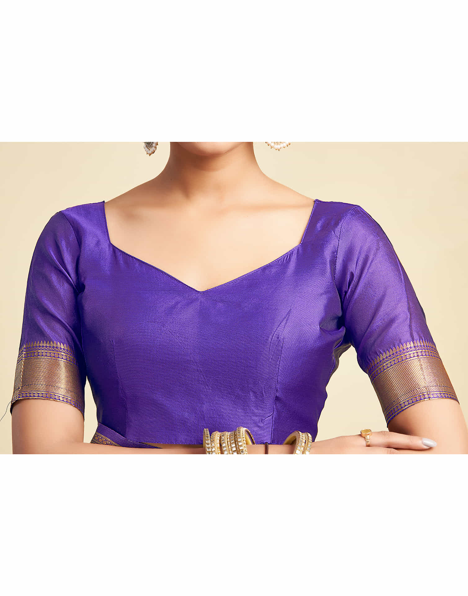 Purple Silk Woven Banarasi Saree