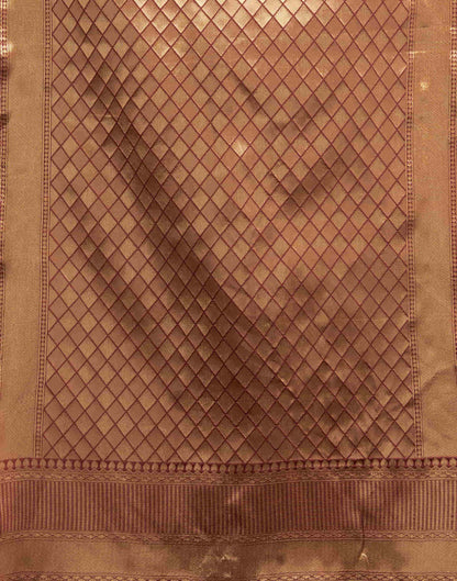 Maroon Silk Woven Banarasi Saree