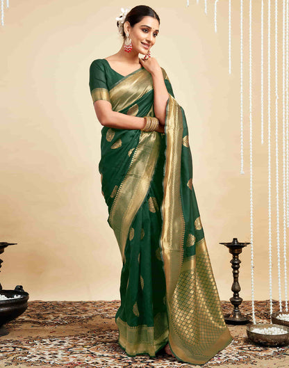 Green Silk Woven Banarasi Saree