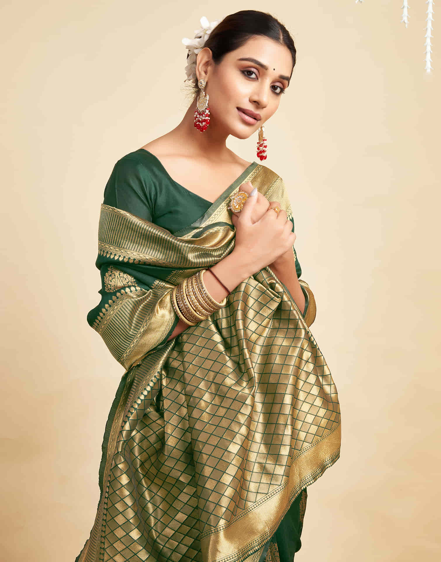 Green Silk Woven Banarasi Saree