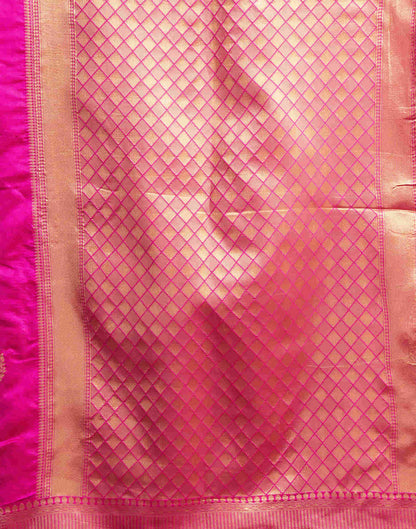 Pink Silk Woven Banarasi Saree