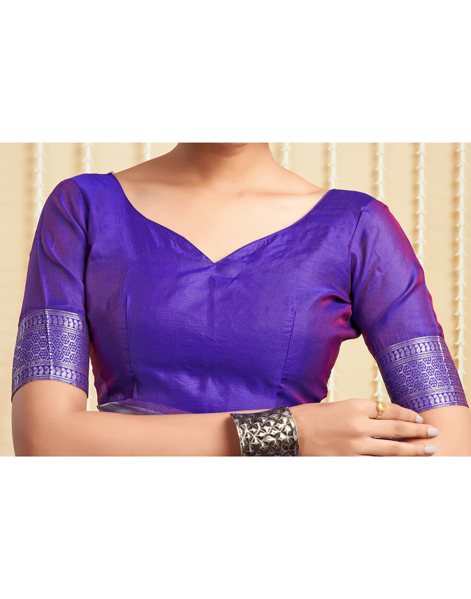 Violet Silk Woven Banarasi Saree