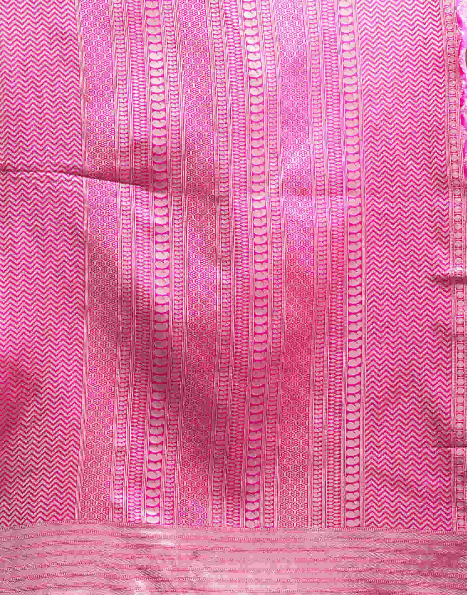 Pink Silk Woven Banarasi Saree