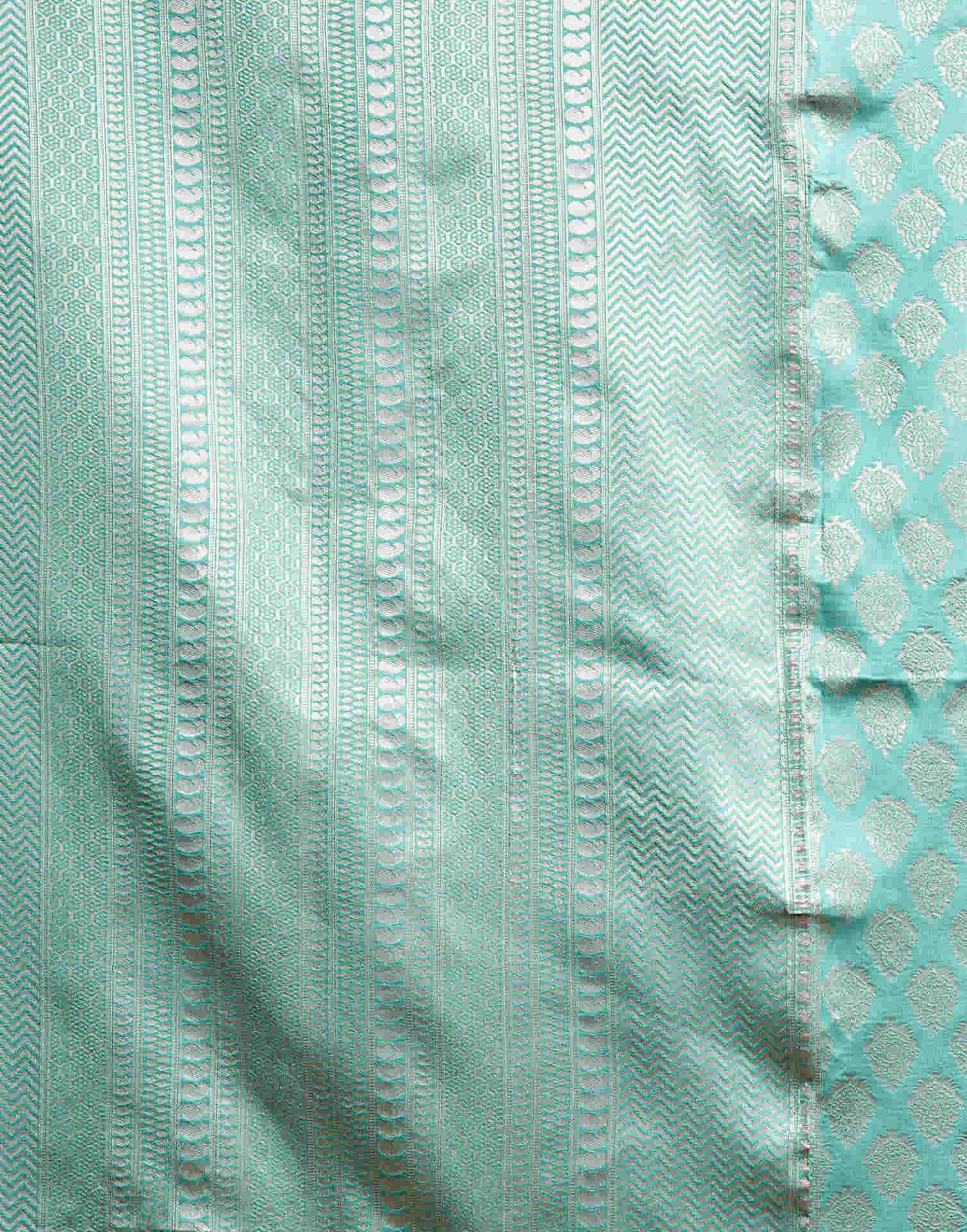 Mint Green Silk Woven Banarasi Saree