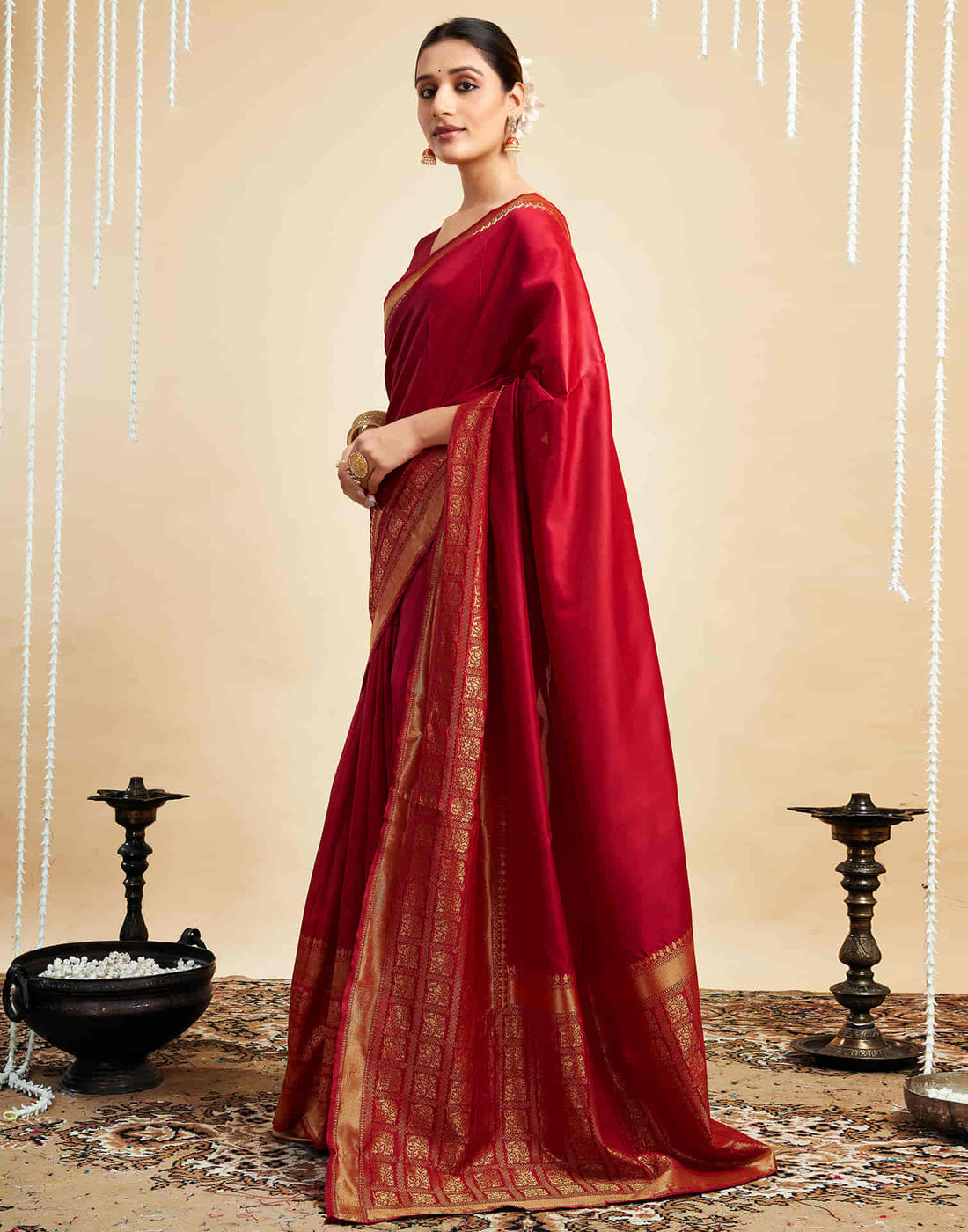 Red Silk Woven Kanjivaram Saree