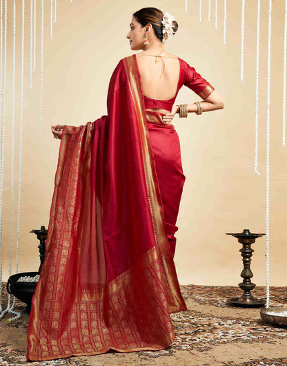 Red Silk Woven Kanjivaram Saree