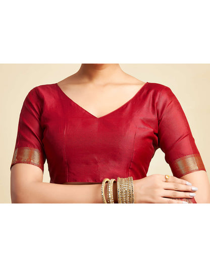 Red Silk Woven Kanjivaram Saree