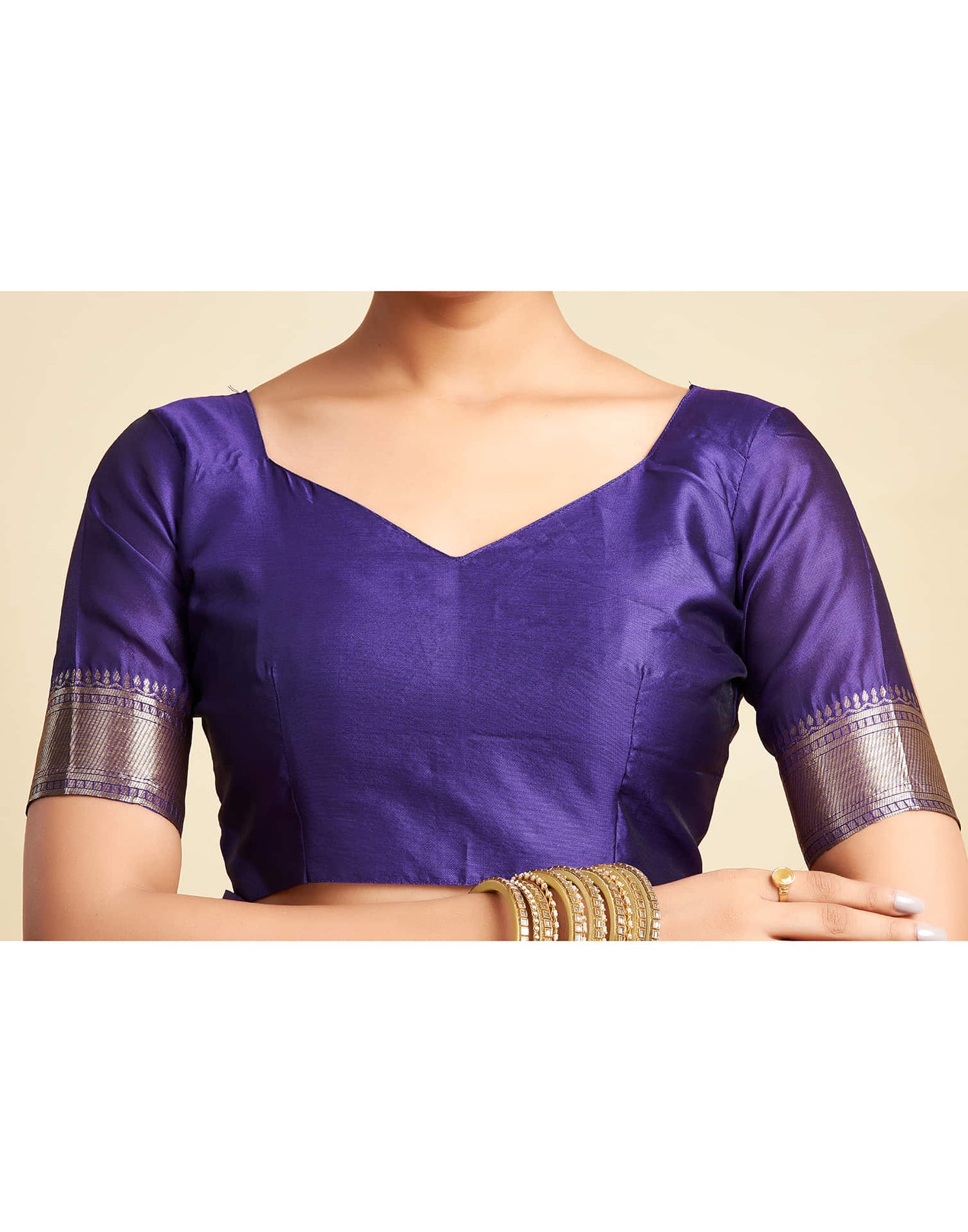 Violet Silk Woven Kanjivaram Saree