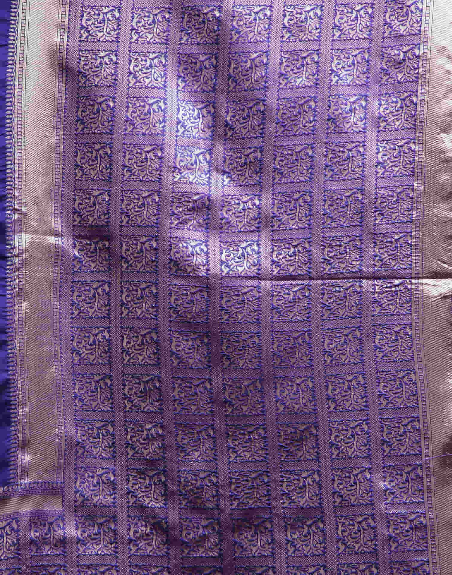 Violet Silk Woven Kanjivaram Saree