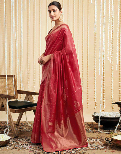 Red Silk Woven Banarasi Saree