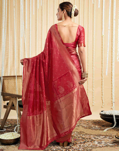 Red Silk Woven Banarasi Saree