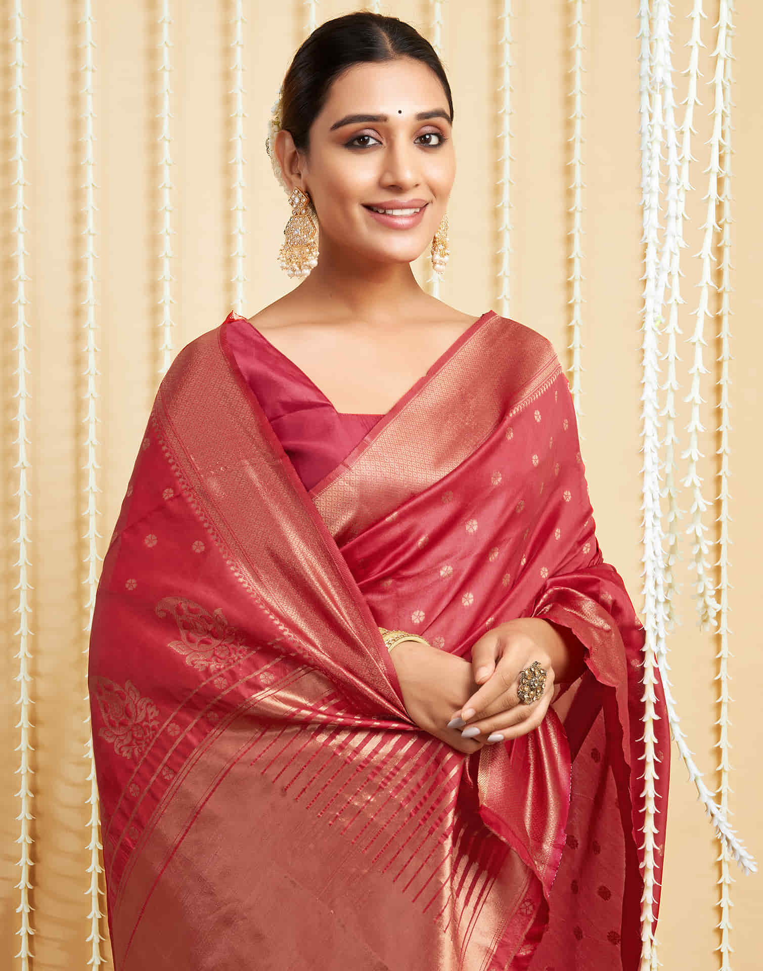 Red Silk Woven Banarasi Saree