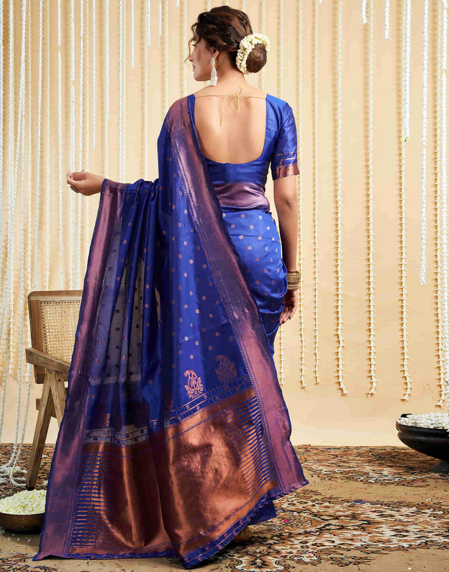 Blue Silk Woven Banarasi Saree