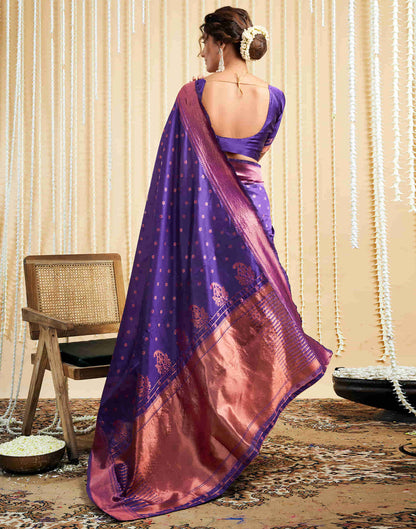 Purple Silk Woven Banarasi Saree