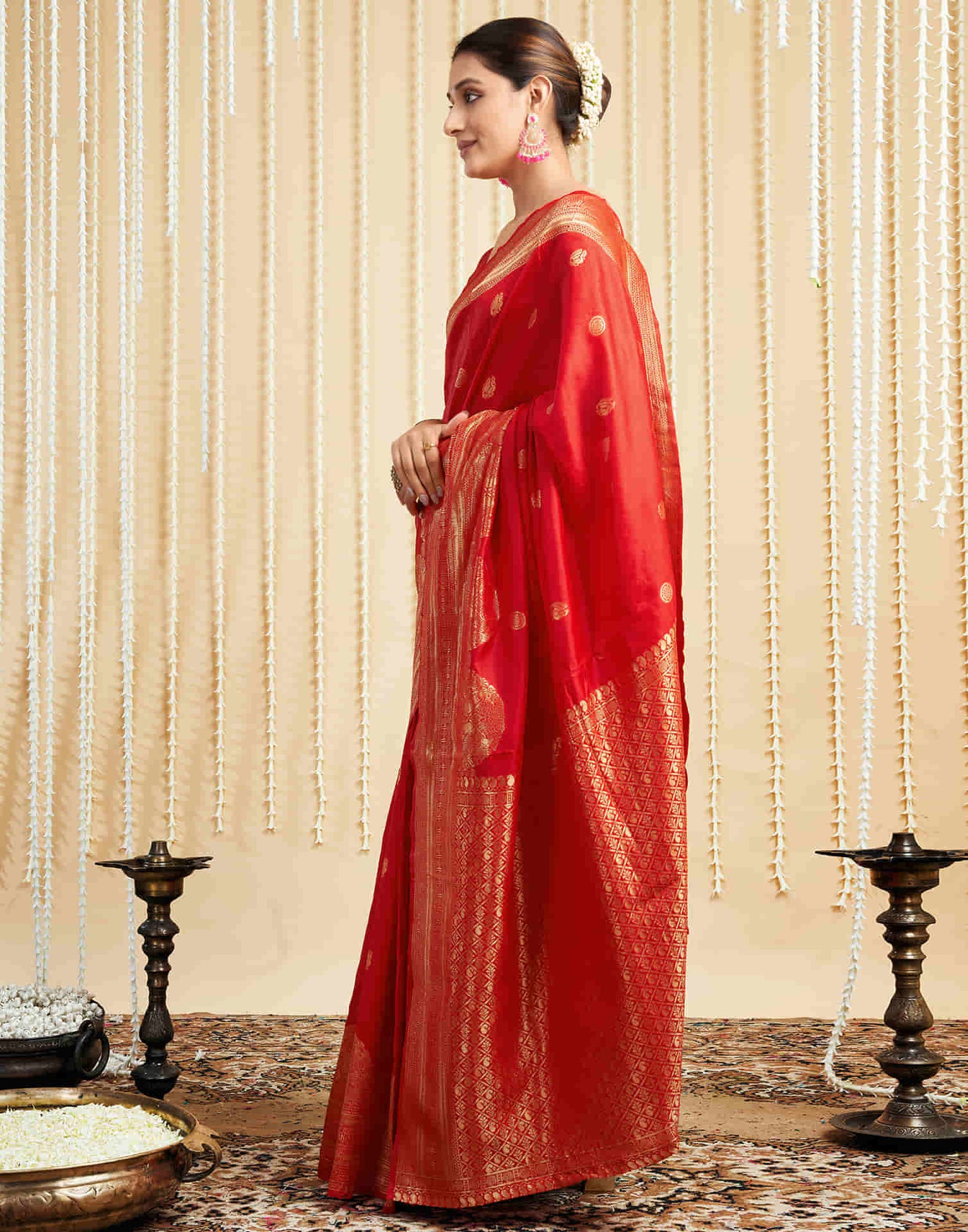 Red Silk Woven Banarasi Saree