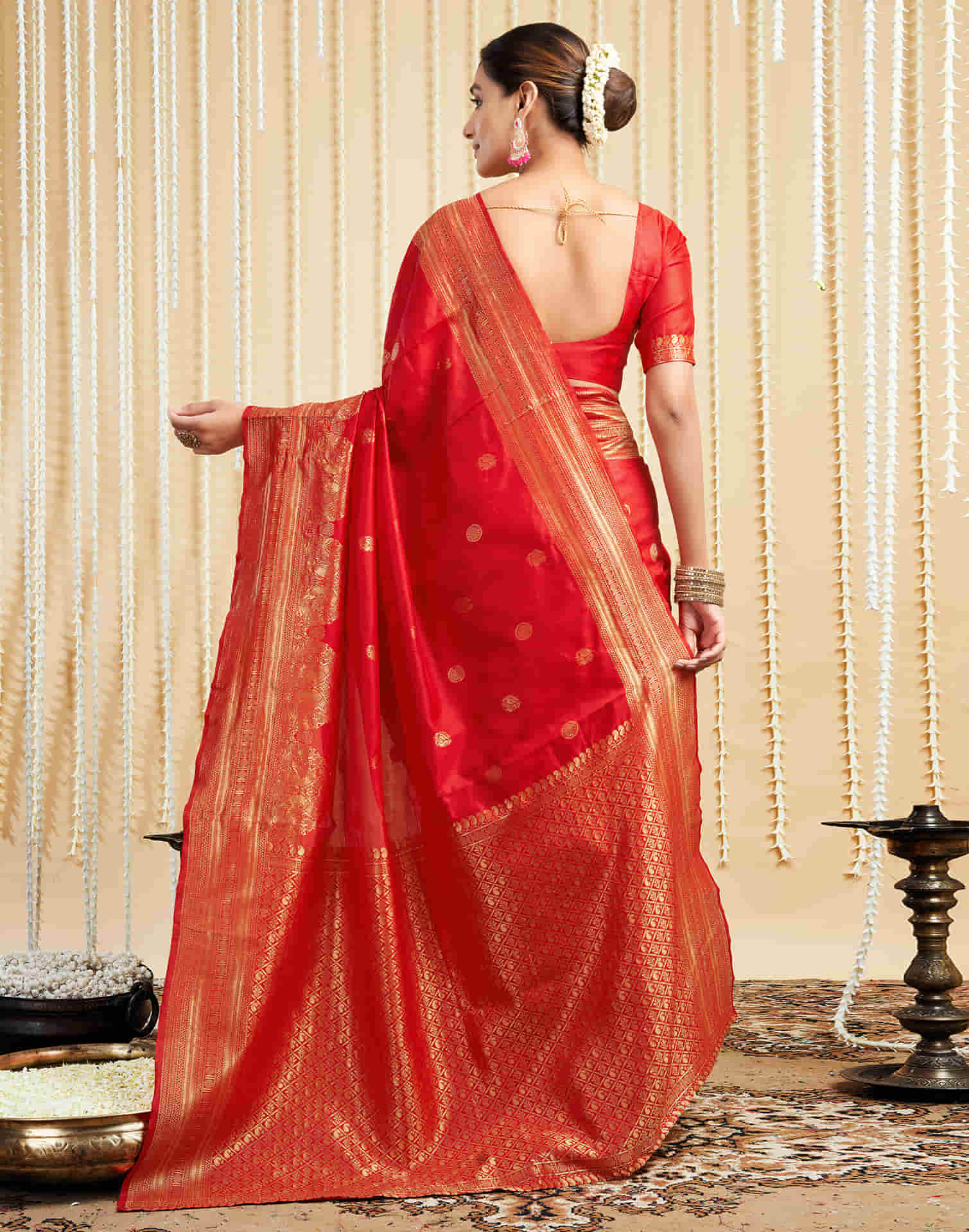 Red Silk Woven Banarasi Saree