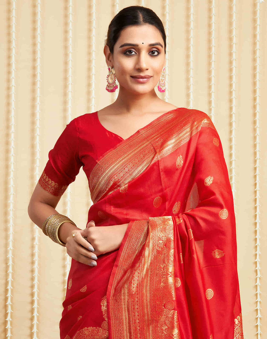 Red Silk Woven Banarasi Saree