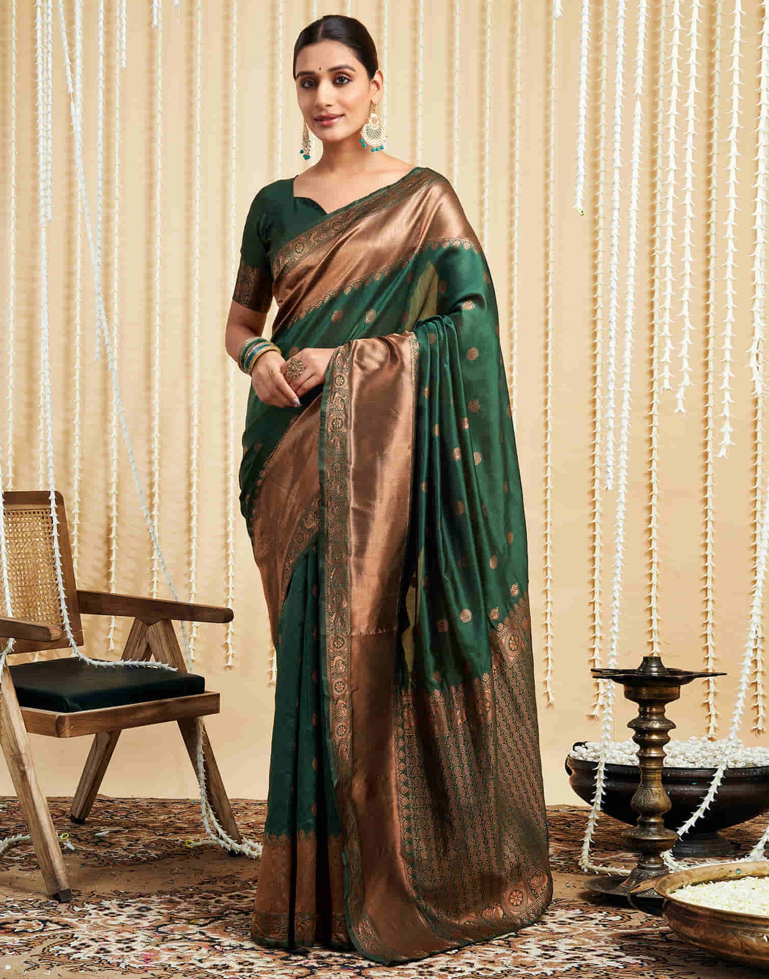 Green Silk Woven Banarasi Saree