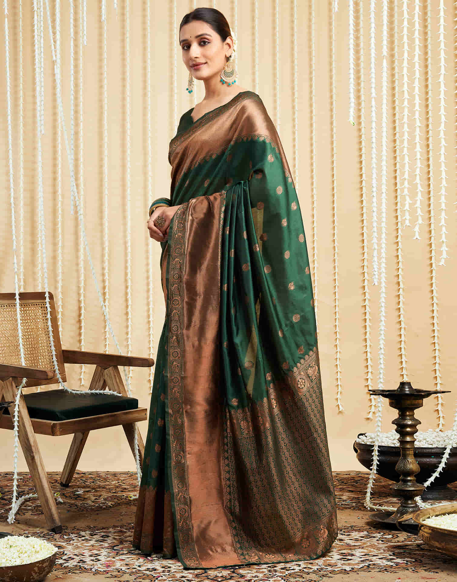 Green Silk Woven Banarasi Saree