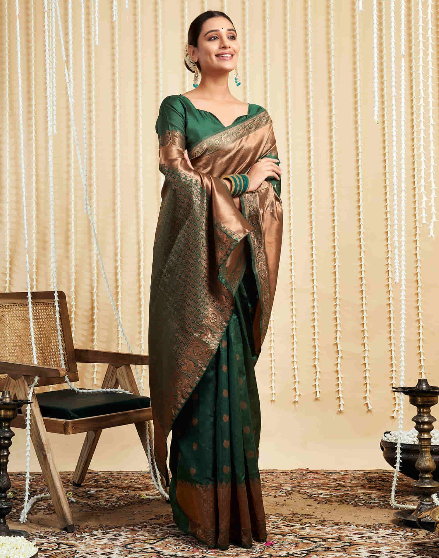 Green Silk Woven Banarasi Saree