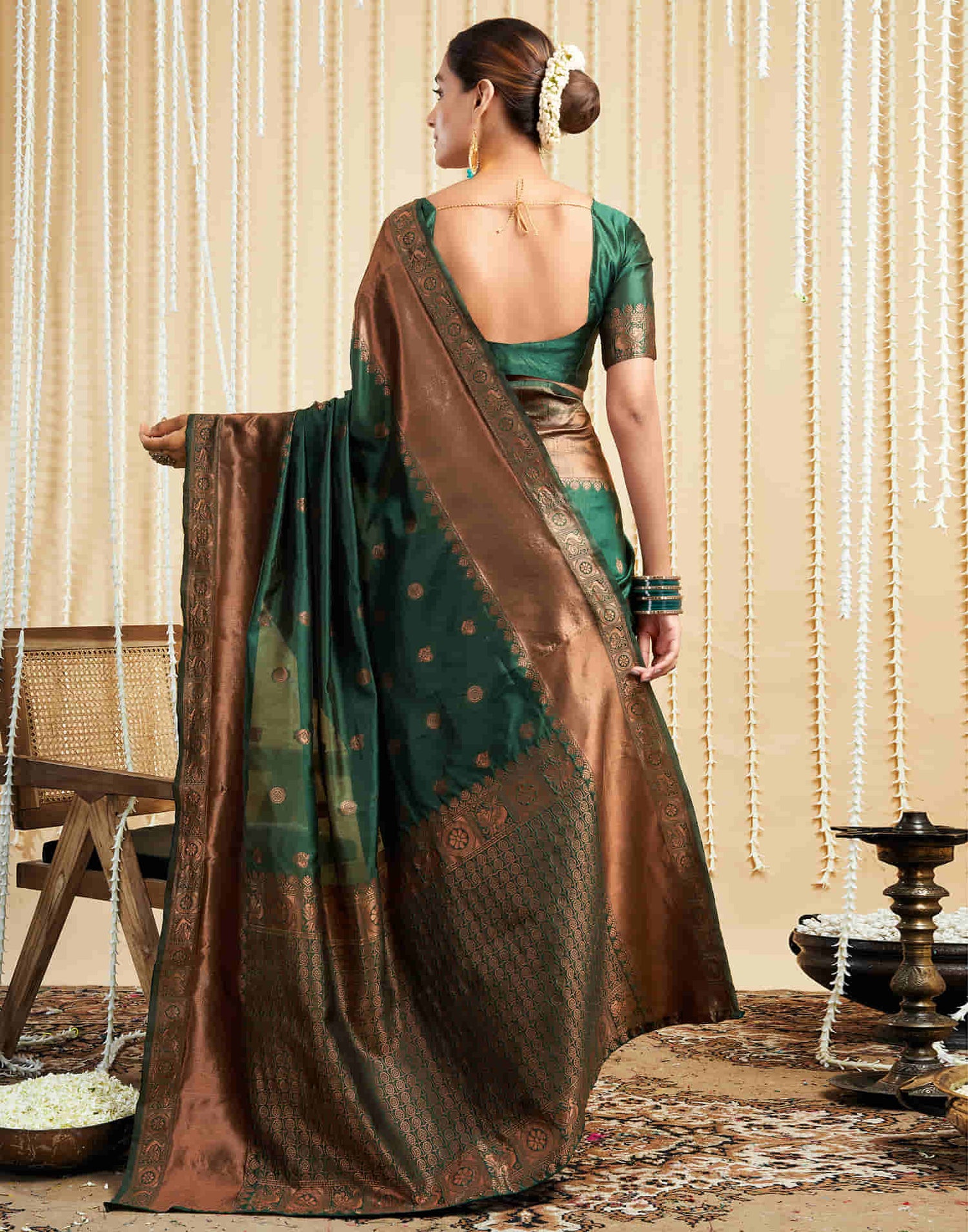 Green Silk Woven Banarasi Saree