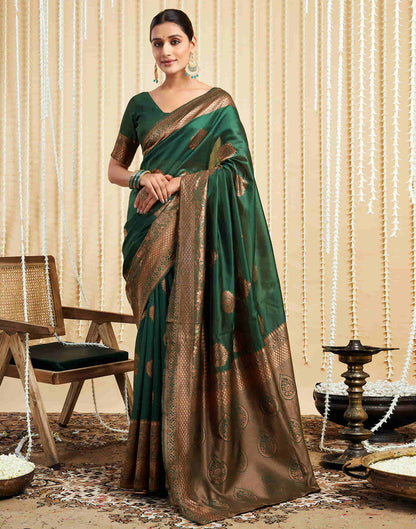 Green Silk Woven Banarasi Saree