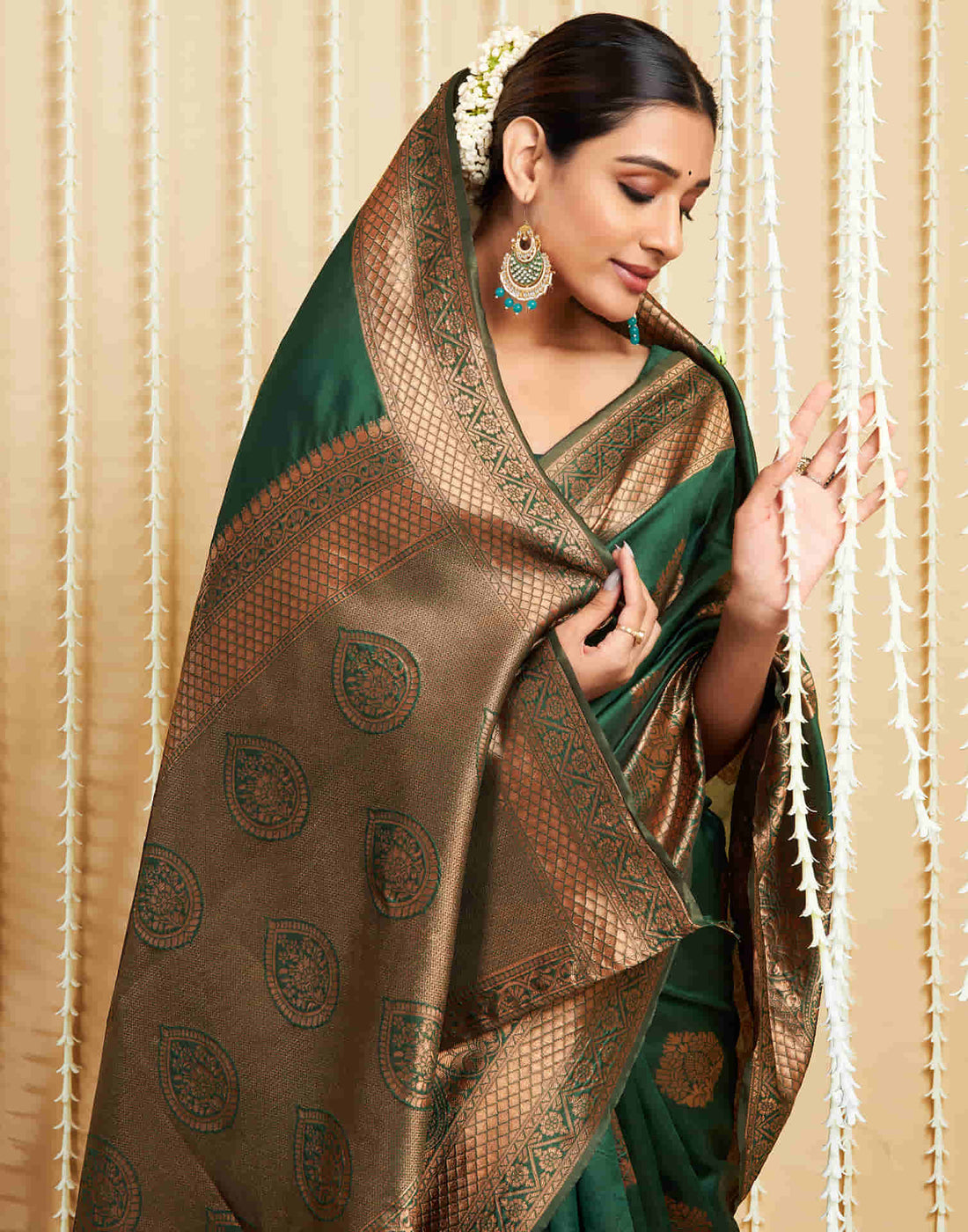 Green Silk Woven Banarasi Saree