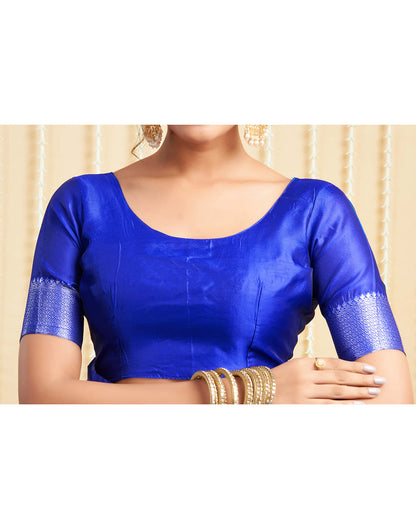 Blue Silk Woven Banarasi Saree