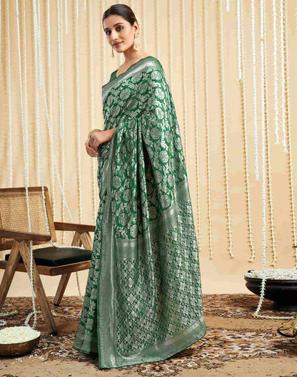 Green Silk Woven Banarasi Saree