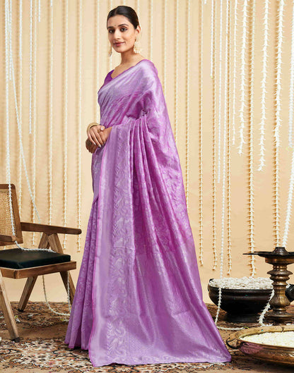 Light Purple Silk Woven Banarasi Saree